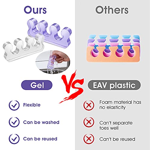 Molain 4Pcs Toe Separators Pedicure,Pedicure Toe Separators,Repeatable Washable Toenail Dividers,Toe Separators for Nail Polish Application - Image 5