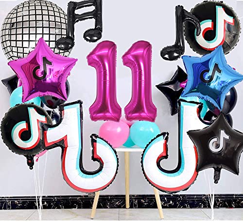 9 Pcs Music Note Balloons Tic Toc Balloons Music Party Decorations For Girls Teens Birthday Party Karaoke Music Theme Decor For Kid's 11 Year Old Birthday #TOP4