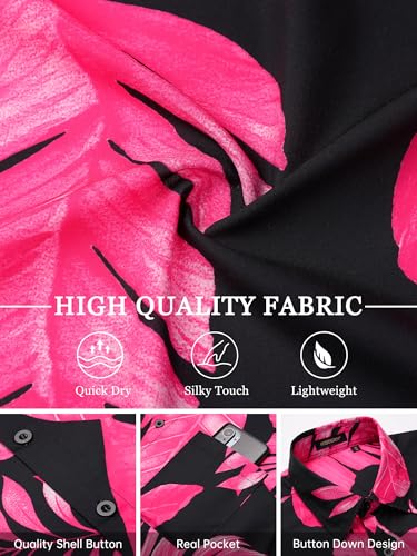 Image of Men's Hawaiian Shirts Short Sleeve Aloha Shirt for Men Casual Button Down Tropical Hawaii Floral Shirt Summer BeachParty