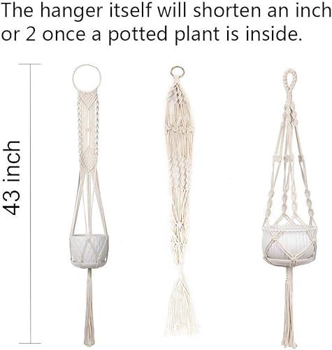 Miniatura 4 de ZOUTOG - Juego de 4 macetas colgantes para interiores soporte colgante hecho a mano 43 pulgadas 4 patas