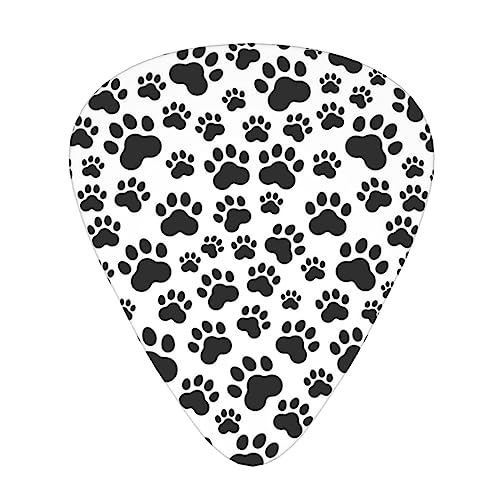 ギターピック ギターアクセサリー 動物 犬 猫 足跡 足型 肉球 ギターぴっく ピックセット 楽器アクセサリー エレキギター アコギ エレキ ベース 収納ケース付き 耐摩耗性 超軽量 携帯に便利 演奏 練習 初心者から専門家まで適用 音楽 3種厚み 12枚