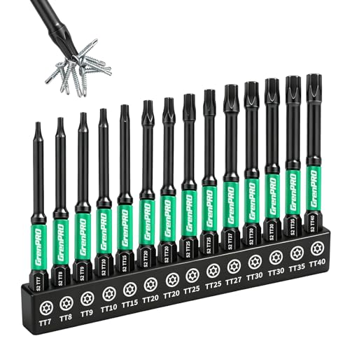 Image of GRENPRO 3 inch Torx Bit Set 14pc (tt7-tt40), S2 Steel Magnetic Screwdriver Bits