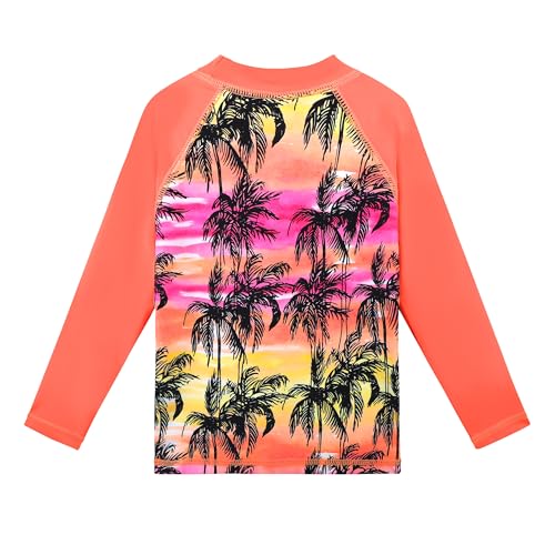 Image of TFJH E Girls Two Piece Swimsuit Long Sleeve Rash Guard Ages 3-12 | UPF 50+ sun protection, breathable , lightweight long sleeve swimsuit, full coverage, pool beach vacation, water park