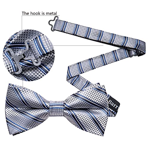 Image of YOHOWA Mens Bow Tie Set Paisley Coloful Pre-tied Bowties Adjustable with Handkerchief Cufflinks Wedding Prom Party