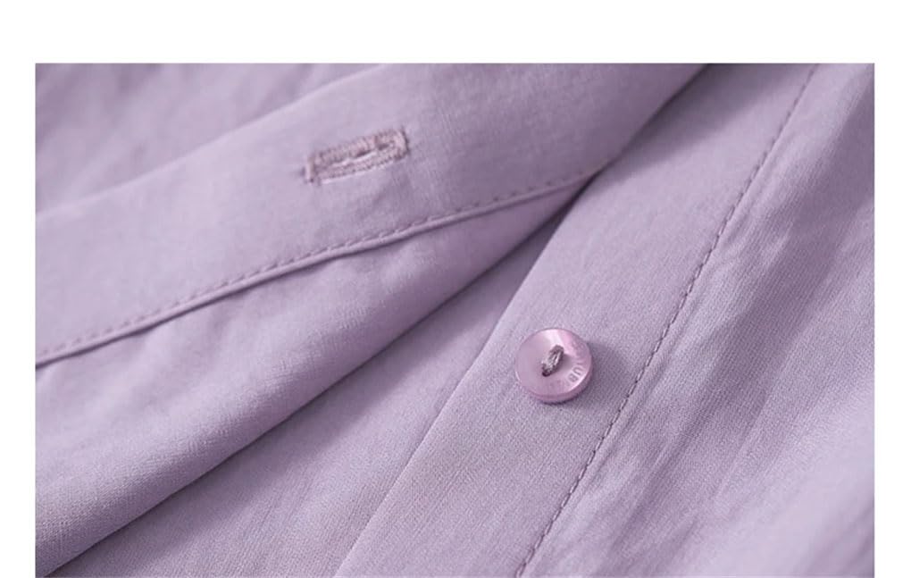 Camisa para mujer con botones de solapa, lisa, casual, holgada, con bolsillo, oficina, trabajo, negocios