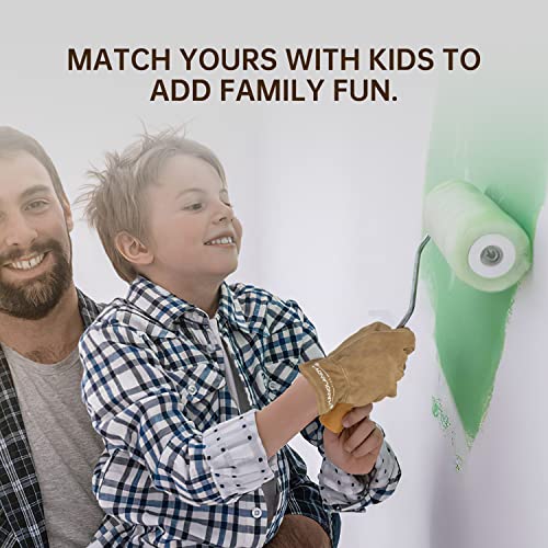 Aigevture Kids Genuine Leather Work Gloves, Kids Gardening Gloves For Age 2-11 Girls Boys, Perfect For Children Garden, Yard, Outdoor #TOP5