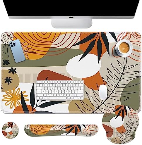 4-in-1 Gaming Mouse Pad Set With Wrist Rests - Large 31.5x11.8 Inch Desk Mat & Coaster