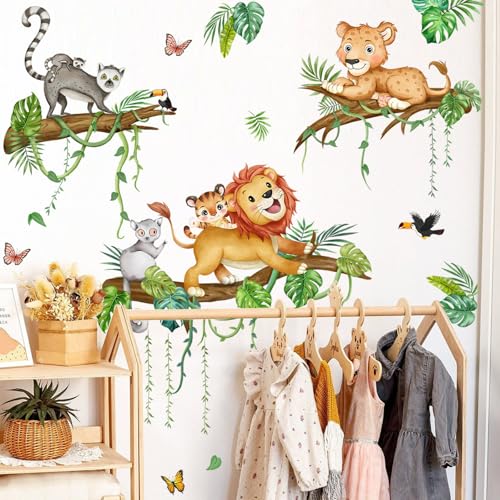 Vinilos decorativos de vinilo para pared con animales de jungla miniatura 6