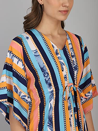 Image of SEREIN Women's Kaftan Dress (Kaftan Dress with Adjustable Waist String & v-Neck)