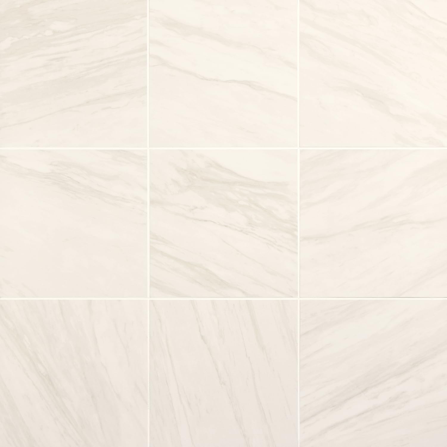 Daltile Perpetuo 12" x 12" Porcelain Marble Look Wall & Floor Tile in Matte Timeless White
