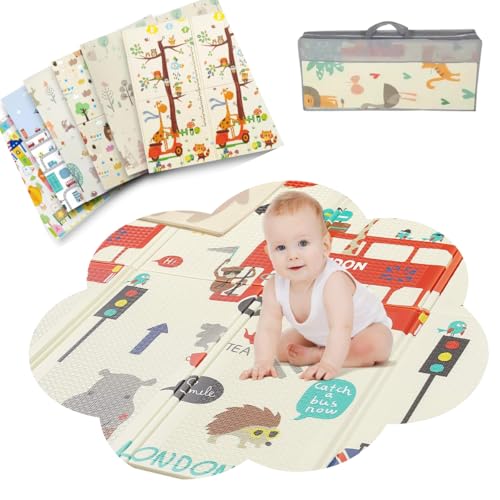 Tapete de Atividades Infantil T&eacute;rmico Dupla Face, 2,0 x 1,5m Estampas Divertidas (Londres/Pista)