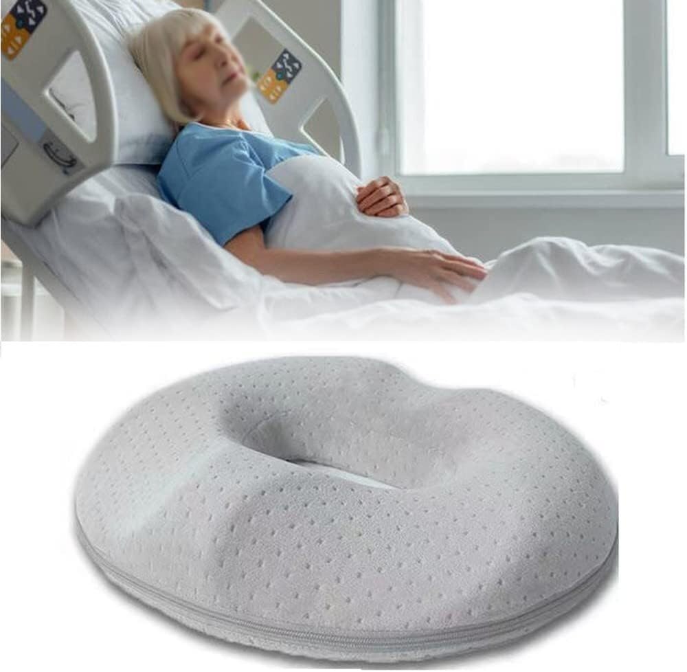 Cojín antiescaras para ancianos, cojín para silla de espuma viscoelástica, anillo del asiento del coxis, cojín para asiento ortopédico para casa, coche, oficina H (H)