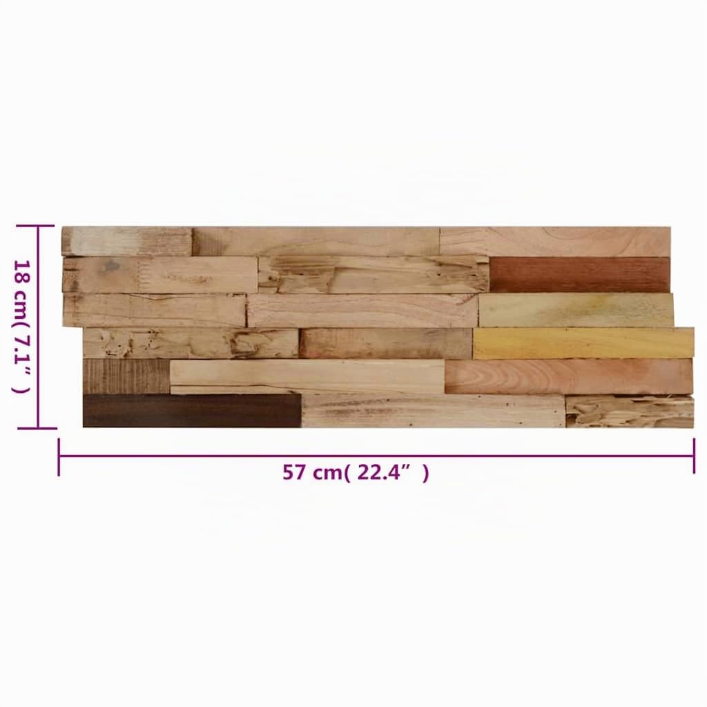 Panneaux de revêtement mural 10 pcs 1,03m² Bois de teck recyclé