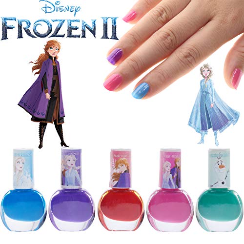 Townley Girl Disney Frozen 2 ungiftiger Peel-Off-Nagellack, Lipgloss- und Spiegelset für Mädchen, Farben, Alter 3… – Bild 4