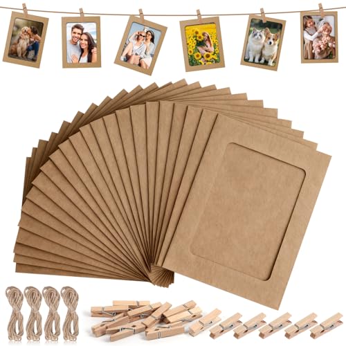 Niuny Fotogirlande Fotoseil Mit Klammern 40Stk 6 Zoll Bilderrahmen...