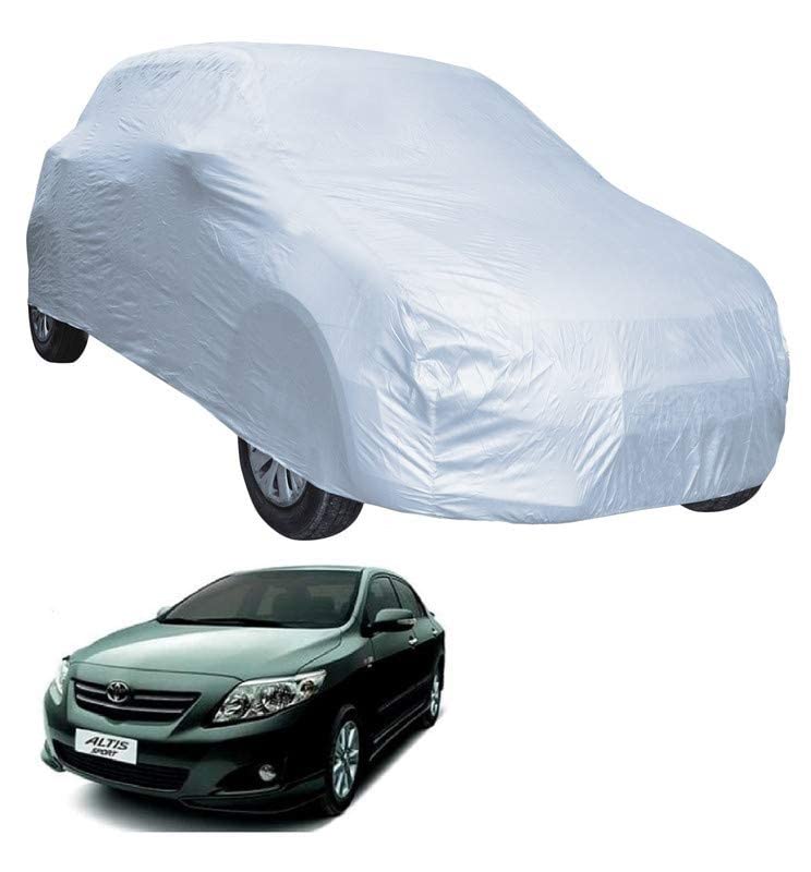 Image of Auto Hub Car Cover Compatible with Corolla Altis with Weather Proof, Triple Stitched, Corolla Altis Car Cover- Plain Silver