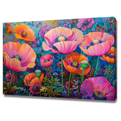 Poster mural toile intissée peinture botanique cadre nature zen