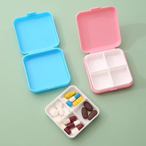 Miniatura 9 de iplusmile Organizador de pastillas de viaje, 8 unidades, caja organizadora pequeña, contenedor de viaje, portátil, diario, mini estuche para