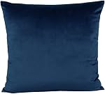 Dark Blue Velvet Cushion Covers Soft Outdoor Decorative Solid Color Throw Pillow Covers Square Home Decor for Couch Sofa Bedroom Car Patio 18"x18" Set of 2