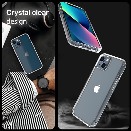 Image of KAPAVER Hybrid Series Back Cover Case Compatible with iPhone 13 (Clear)
