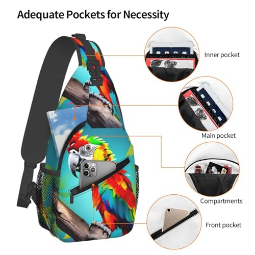 Bolso bandolera Parrots estampado para senderismo miniatura 4