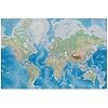 GREAT ART® Poster – World Map – Landkaart reliëfdesign Miller Projectie Aarde Atlasmotief Wereldbal Geografie…
