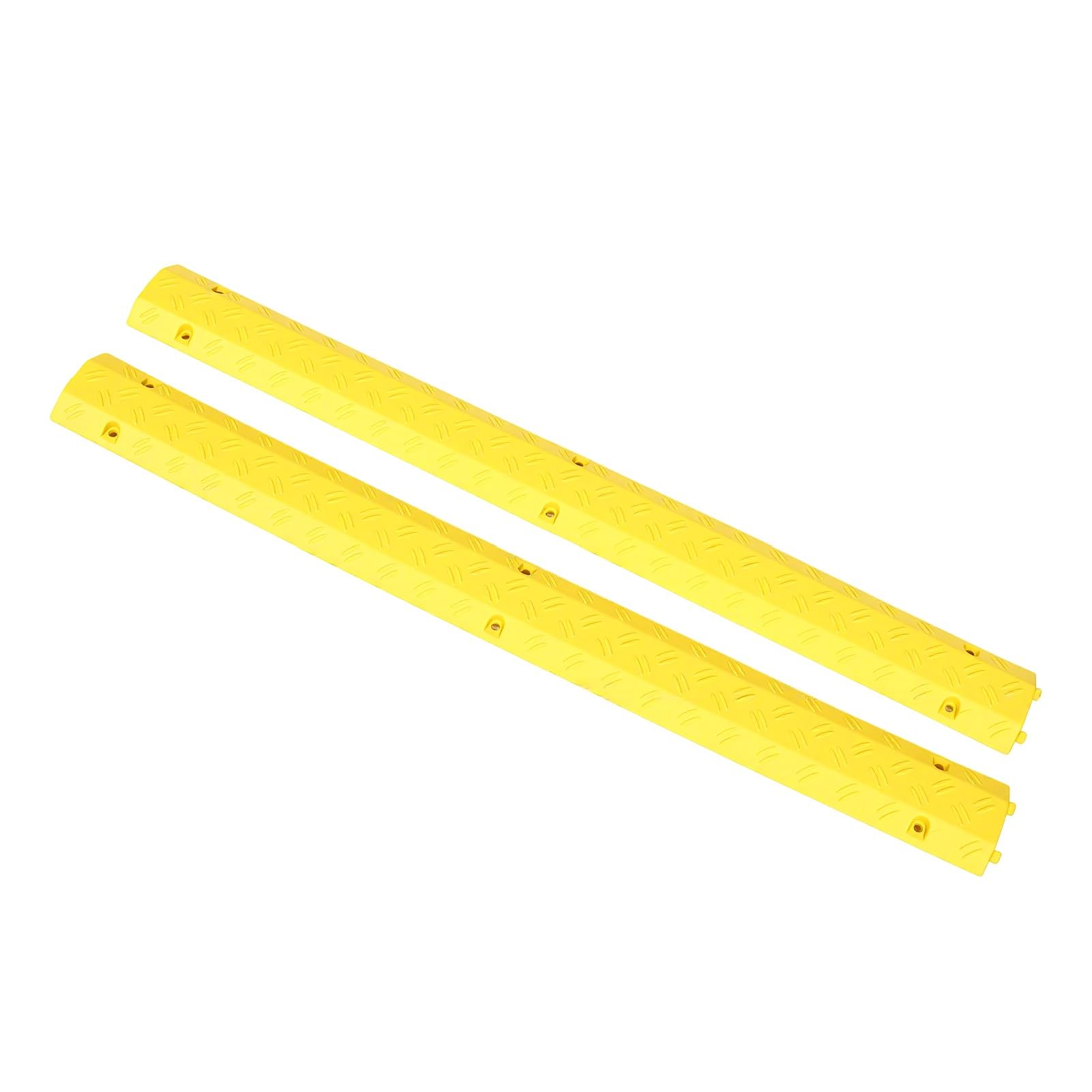 FTVOGUE Protège-câble Lourd Antidérapant, Rampe Modulaire pour Câbles, Réduction des Risques de Trébuchement pour Sol Extérieur, avec Surface Texturée pour Zones à Fort Trafic
