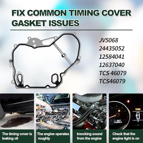 Image of Timing Cover Gasket Set Replace# 24435052 TCS46079 Compatible with 2002-2016 GMC Terrain, Chevy Equinox Malibu Cobalt HHR, Buick Regal Fit for 2.0L 2.2L 2.4L Engines, Timing Chain Gasket