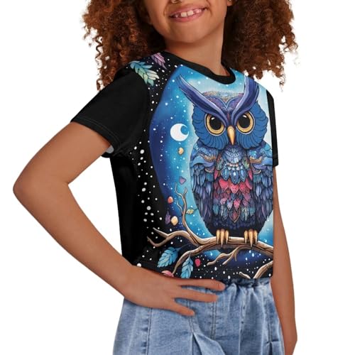 Image of Kids T Shirt Short Sleeve Crop Tops for Girls Summer Clothes Pullover Tees Shirt 5-14