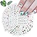 Kalolary Nail Autocollants Transfert à Eau Stickers Ongles Fleurs Rose Feuille Designs pour Ongles DIY Papillons Colorés Nail Feuilles Floral Nail Art Stickers (29PCS)
