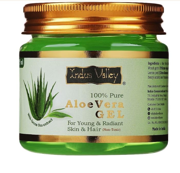 100% Pure Aloe Vera Gel with Vitamin C & E for Skin & Hair | Non-Sticky Natural Aloe vera Gel - Soothes & Face Moisturizes, Irritated Skin Caused by Sunburn, Rashes(175Ml)