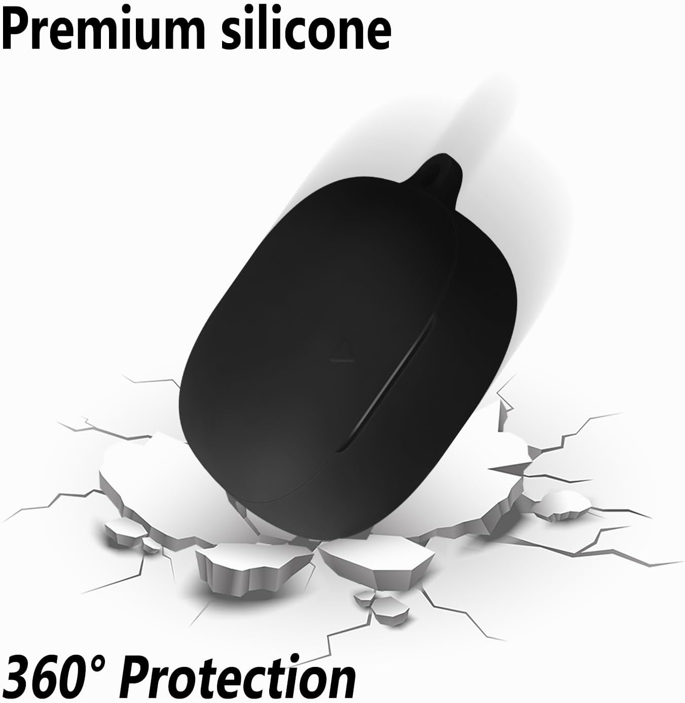 Geiomoo Silicone Case for Anker Soundcore Liberty 5, Soft Flexible Scratch Resistant Protective Cover with Carabiner (Black) - Image 5