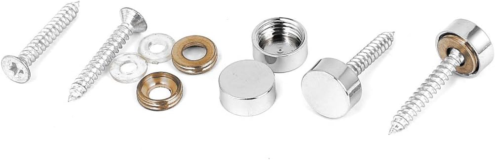 12mm Dia Quality Parts Advertising Glass Tea Table Decorative Metal Mirror Screw Nails 4Pcs Model:61as64qo115