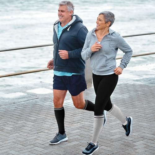 Image of 30-40mmHg Medical Graduated Compression Socks for Women&Men Circulation-Compression Stockings-Knee High Socks for Support,Hiking,Running
