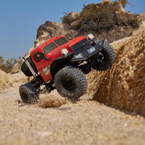Image of EAZYRC FMS Rochobby 1 /10 Atlas Ready Set RC Crawler RC Truck 4X4 with Lighting, 2.4GHz Radio,Ball Bearing, Metal-Gear Full,4 Link Suspension,Rapid Separation Car Body for Adult (Orange)