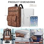 Shrrie 16 inch Vegan Leather Laptop Backpack with USB Charger,Smart Computer Backpack for Men and Women Business,Work,Office,College - Image 5