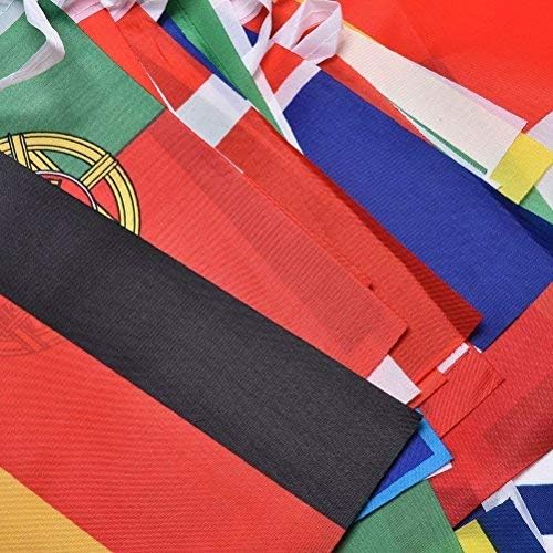 JETTINGBUY 82ft National Flags Bunting, World Flags with 100 Different Countries