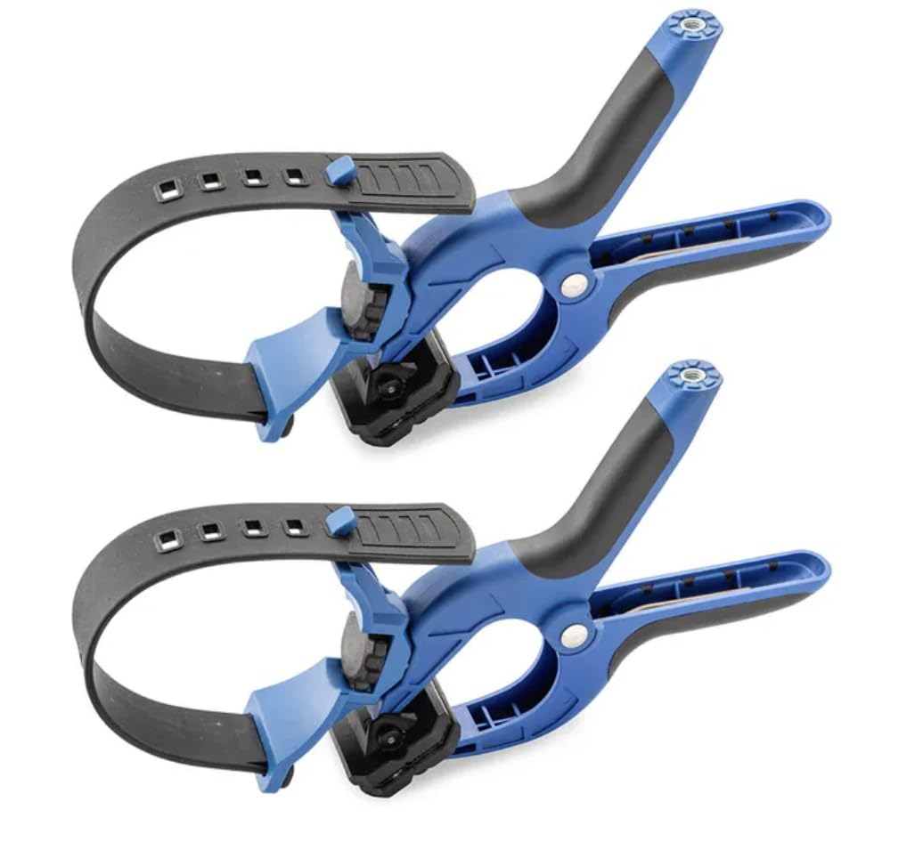 4'' Clamping Hose Holders (Pack of 2) – Spring Clamps Hose Holder w/Nylon, Thermoplastic, Non-Slip Rubber Grip - 3'' Jaw Opening Dust Collection