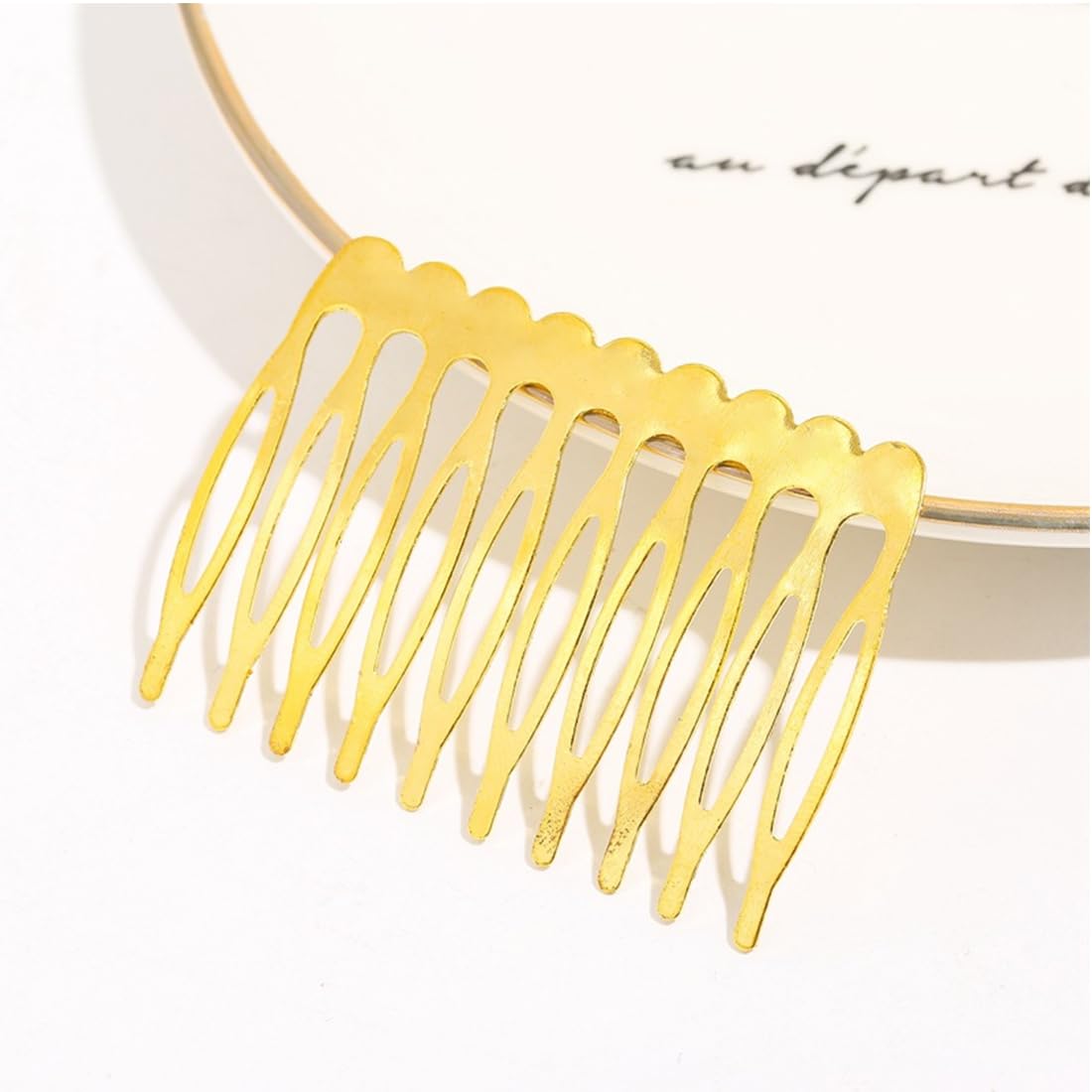 24 peinetas laterales de metal, peinetas para velo, peineta lateral para mujer con dientes para accesorios de cabello con clip de moño plateado y dorado.
