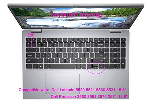 Silicone Keyboard Skin Cover Compatible For Dell Latitude 5520 5521 5530 5531 15.6 Inch, 15.6" Dell Precision 3560 3570 3561 3571 Laptop [Not Compatible For Dell Precision 7000 7550 7560 15.6"] (Pink) #TOP1