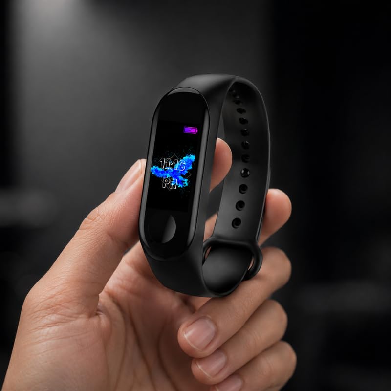 Image of Drumstone 𝟏𝟓-𝐘𝐞𝐚𝐫 𝐋𝐨𝐧𝐠-𝐋𝐢𝐟𝐞 𝐖𝐚𝐫𝐫𝐚𝐧𝐭𝐲 Fitness Activity Tracker Smart Band with Heart Rate Sensor LED Touch Display Waterproof Body and Comfortable Wrist Wear.