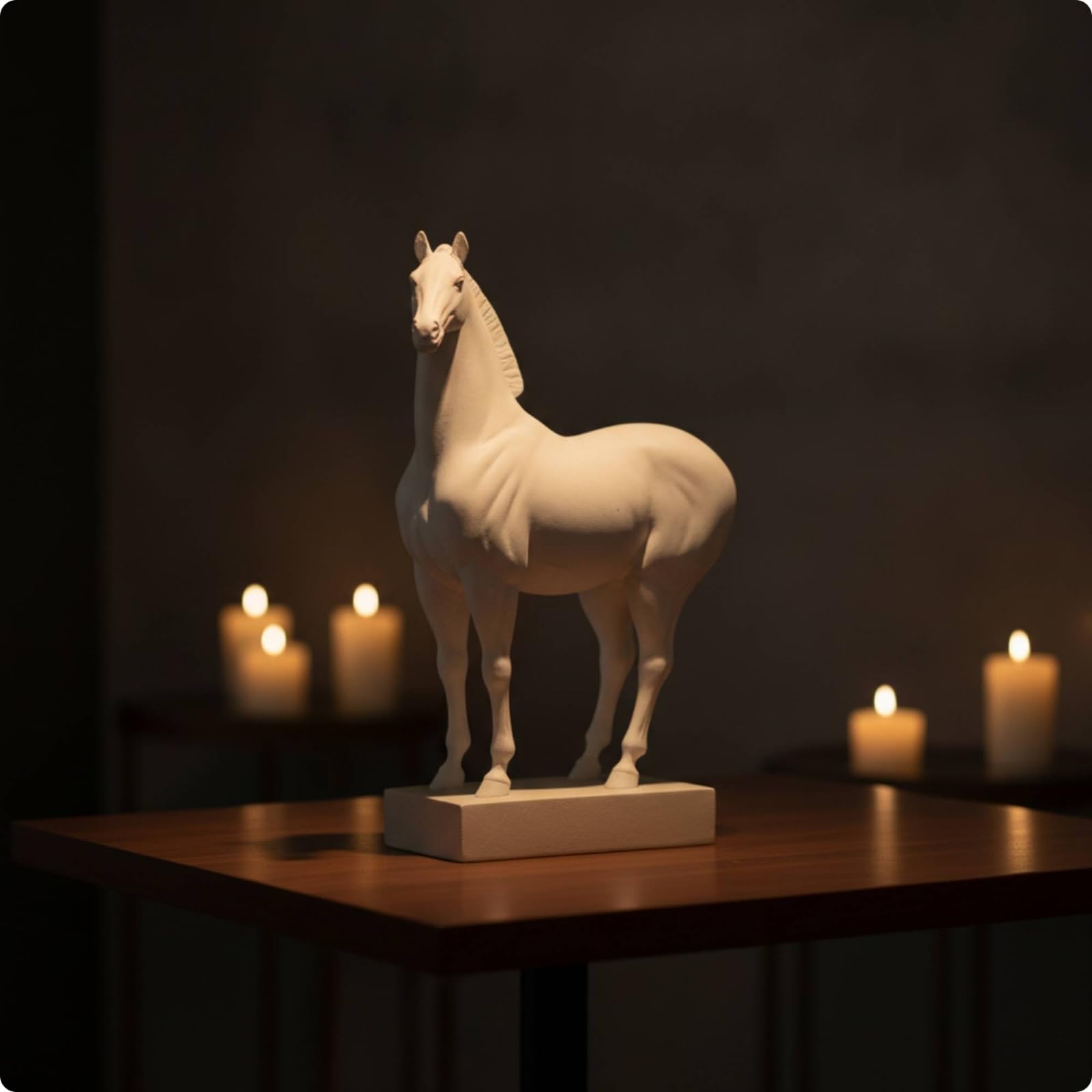 Estatua Caballo con Base Estable Estatua Caballo Pie Elegante Adorno para Recibidor, Oficina, Color to 4, Pequeño 170 95 285mm