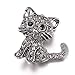 ZOYLINK Katze Brosche Pin Retro Strass Revers Pin Kätzchen Brosche Pin Revers Brosche Kristall Katze Brosche Frauen Kätzchenbrosche