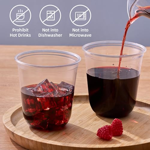 WELLIFE Red Party Plates & 12 oz Cups for Thanksgiving & Christmas