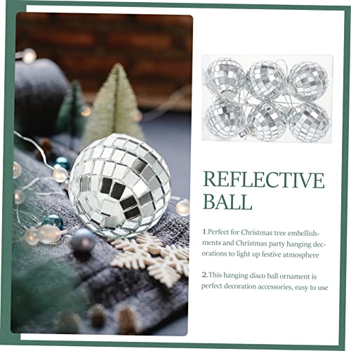 DOITOOL 6pcs Esferas Disco Espejadas Colgantes Decorativas para Árbol de Navidad para Celebraciones y Fondos de Foto miniatura 5