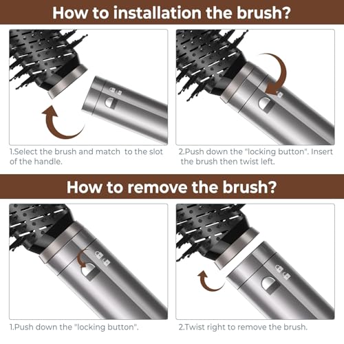 Image of Hair Dryer Brush 6 in 1, Blow Dryer Brush Set with Air Curler Wrap Hair Styler, Negative Ionic Blow Dry Brush, Detachable Hair Tool for Curling, Volumizer,Straightener,Drying
