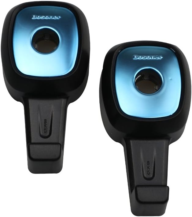 Car Headrest Hook,SOHOU Universal Car Headrest Mini Hanger. Pack of 2 Backseat Hooks for Bag / Luggage / Clothing / Purse / Handbag. Multifunctional Convenient and Lightweight Auto Organizer (Blue)