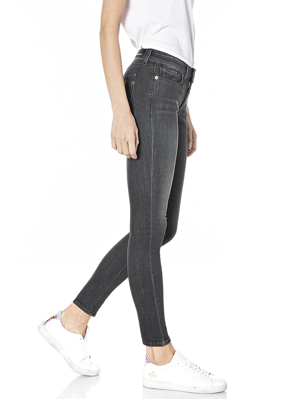 Replay Damen Jeans Luzien Skinny-Fit mit Power Stretch