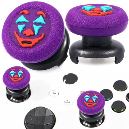 Image of FPS Thumbstick Extender &Texture Rubber Silicone Grip Cover 2 Sets for Xbox Series X /S & Xbox One Controller(Joker Purple)