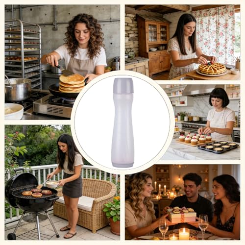 Batter Squeeze Bottle Pen | 700ml Pancake Batter Dispenser Mixer Bottle, Waffle Mix Server, Dough Squeeze Dispenser, for Pancake Waffle Donut Breakfast Lunch Party Catering Household Family - Image 5